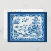  blauwe wilg briefkaart (Voorkant / Achterkant)