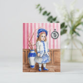 Blauwe Wilg Bru Briefkaart (Staand voorkant)