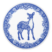 Blauwe Wilg Design Bloemen Herten Doe Gezichten Re Keramische Knop (Voorkant)