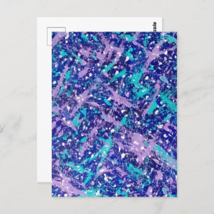 Blauwe winter Abstract Briefkaart