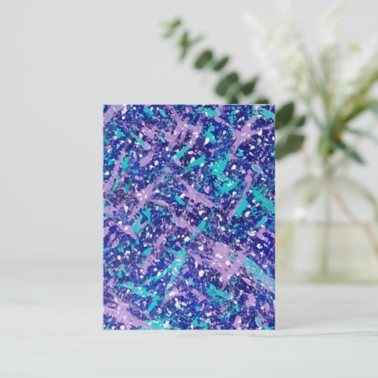 Blauwe winter Abstract Briefkaart (Staand voorkant)