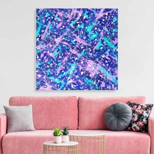 Blauwe winter Abstract Canvas Afdruk (Insitu (Woonkamer))