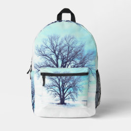 Blauwe winter bedrukte rugzak