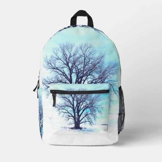 Blauwe winter bedrukte rugzak (Voorkant)