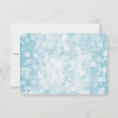 Blauwe Winter Bokeh bruiloft RSVP (Achterkant)