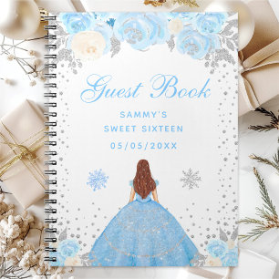 Blauwe Winter Bruin Haar Prinses Sweet Sixteen Notitieboek