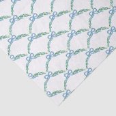 Blauwe Winter Coquette Kust Boog Slinger Tissuepapier (Detail)