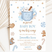 Blauwe Winter Jongen Baby Borrel Kaart