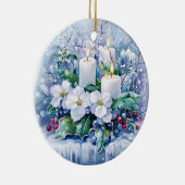 Blauwe Winter Kerst Ornament (Rechts)