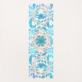 Blauwe Winter Mandala Bloempatronen Yogamat