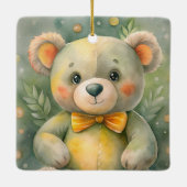 Blauwe winter met herten keramisch ornament (Achterkant)