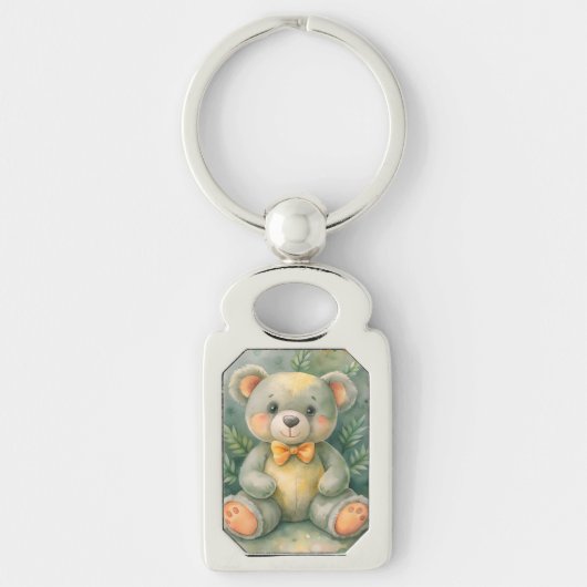 Blauwe winter met herten sleutelhanger (Voorkant)