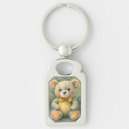 Blauwe winter met herten sleutelhanger