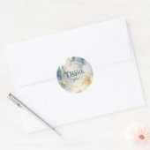 Blauwe Winter Pine Tree Forest Wedding Dank u Ronde Sticker (Envelop)
