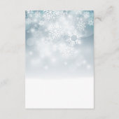 Blauwe Winter Sneeuw Moderne bruiloft Details Informatiekaartje (Achterkant)