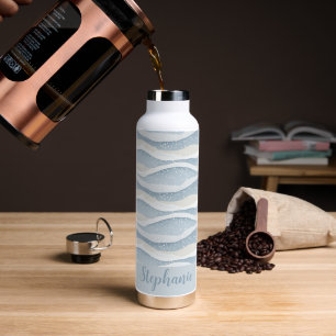 Blauwe Winter Sneeuwval Golf Gepersonaliseerd Patr Waterfles