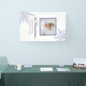 Blauwe Winter Sneeuwvlokken Viering van het Leven Spandoek (Beurs)