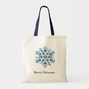 Blauwe winter Snowflake Kerstmis Tote Bag
