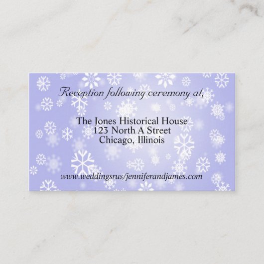 Blauwe Winter Wedding Enclosure kaarten (Voorkant)
