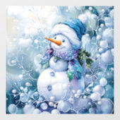 Blauwe Winter Window Cling Raamsticker (Vel)