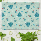 Blauwe Winter Wonderland handdoek (Gevouwen)