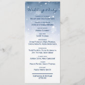 Blauwe Winter Wonderland Pine Kerstbruiloft Programma (Achterkant)