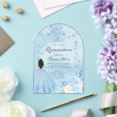 Blauwe Winter Wonderland Quinceanera uitnodiging Acryl Uitnodigingen (Insitu (Huwelijk))