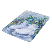 Blauwe winterbadmat badmat (Gekanteld)