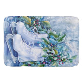 Blauwe winterbadmat badmat (Voorkant)