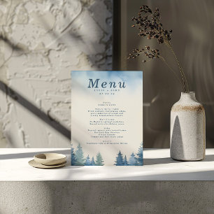 Blauwe winterdennen bruiloft menu