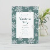 Blauwe winterfeestdag in Snowflake Kaart (Staand voorkant)