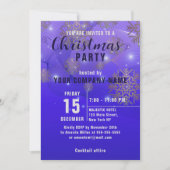 Blauwe Winterfeestelijke uitnodiging (Voorkant)