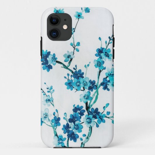 Blauwe winterFloral Waterverf | Aangepast Case-Mate iPhone Case (Achterkant)