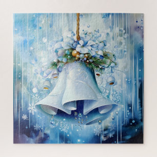 Blauwe winterpuzzel legpuzzel