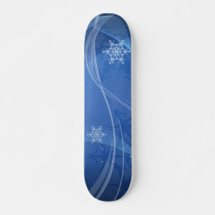 Blauwe winterskateboard skateboard