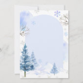 Blauwe wintersneeuw veel plezier eerste verjaardag kaart (Achterkant)