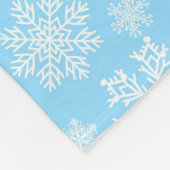 Blauwe wintersneeuwkerst fleece deken (Hoek)