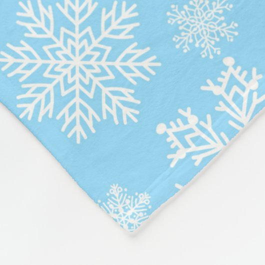 Blauwe wintersneeuwkerst fleece deken (Hoek)