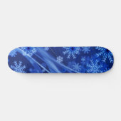 Blauwe wintersneeuwkerst skateboard (Horizontaal)