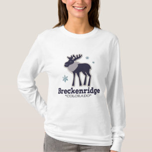 Blauwe wintersneeuwvloed Breckenridge Colorado T-shirt