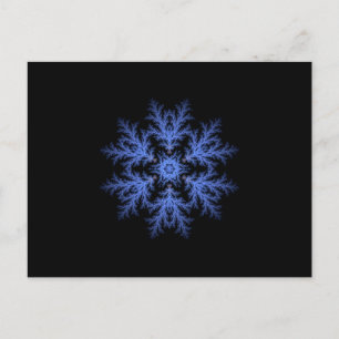  blauwe wintersneeuwvlok briefkaart