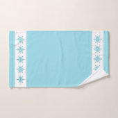Blauwe wintersneeuwvlokken bad handdoek (Handdoek)