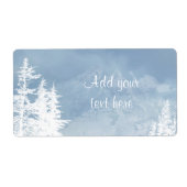 Blauwe wintersneeuwvlokken Winterblauwe Adresetike Etiket (Voorkant)