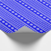 Blauwe  Wintersnowflakes Kerstmis Cadeaupapier (Hoek)