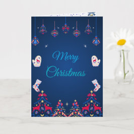 Blauwe winterwensen kaart