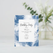 Blauwe witte Abstracte matige penseelstreken Kaart (Staand voorkant)