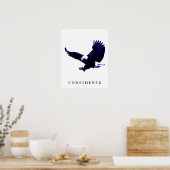 Blauwe Witte Adelaar Motivatie Vertrouwen Poster (Keuken)
