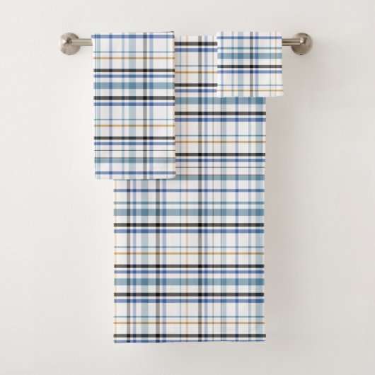 Blauwe witte badbadbadbadbadzone bad handdoek (Insitu)