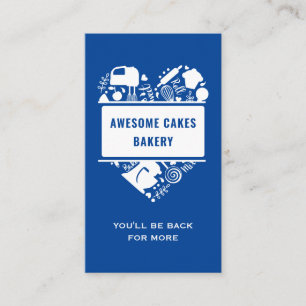Blauwe witte bakkerij koekjes koekjes gebak visitekaartje
