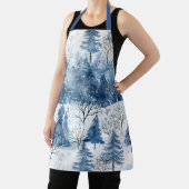 Blauwe Witte Berg Kerstbomen Schort (Insitu)